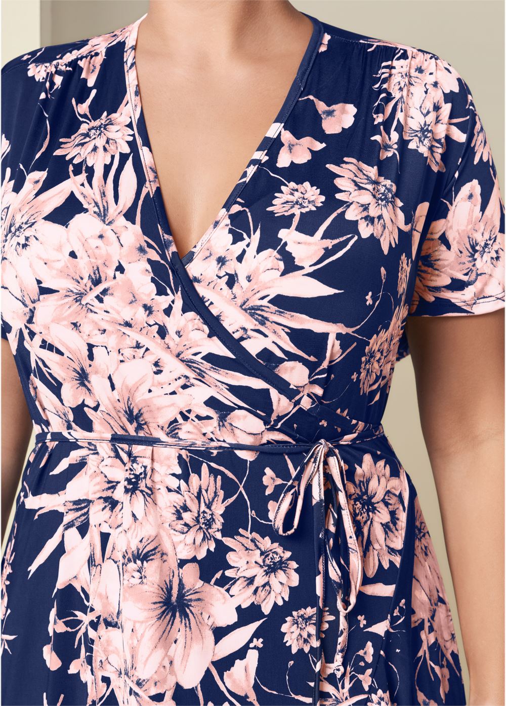 Venus Plus Size Floral Print Wrap Dress
