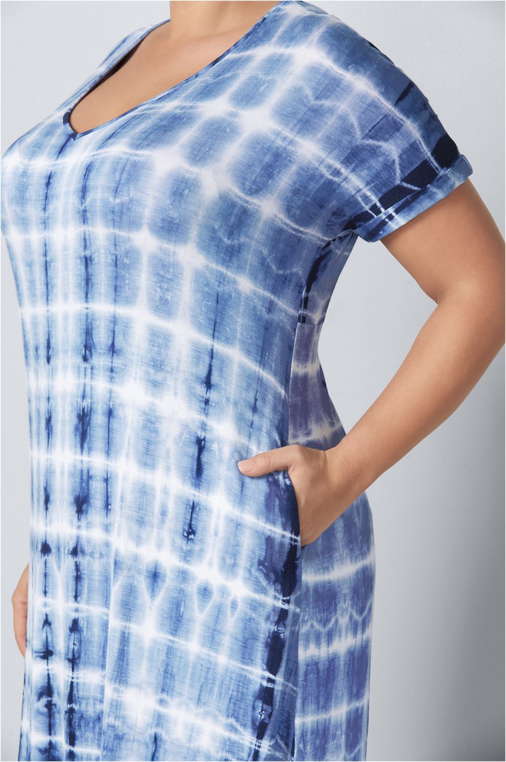 Venus Navy Multi CASUAL T-SHIRT MAXI DRESS