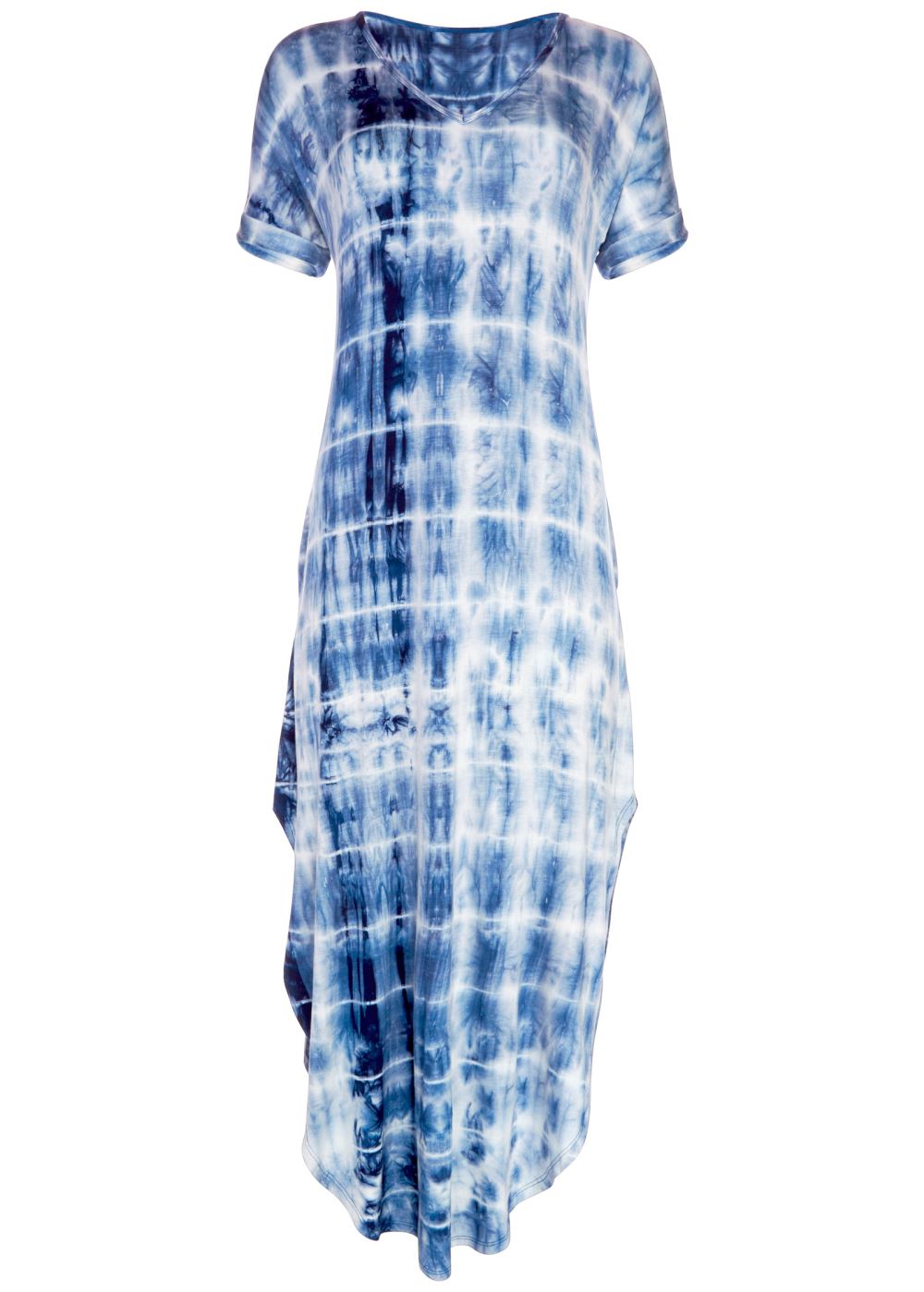 Venus Navy Multi CASUAL T-SHIRT MAXI DRESS