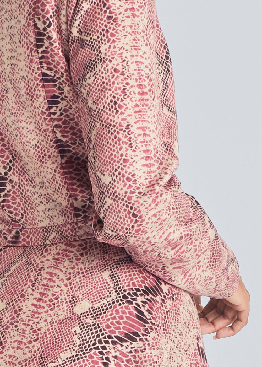 Venus Faux-Suede High-Low Jacket in Pink Multi
