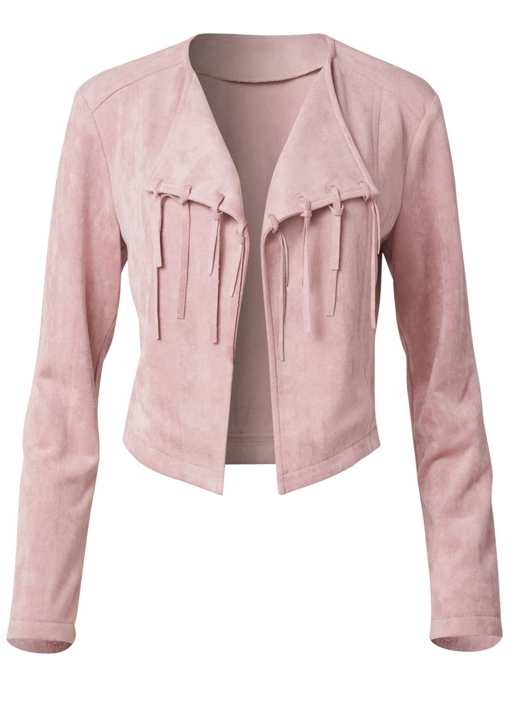 Venus Faux-Suede Waterfall Jacket in Pink