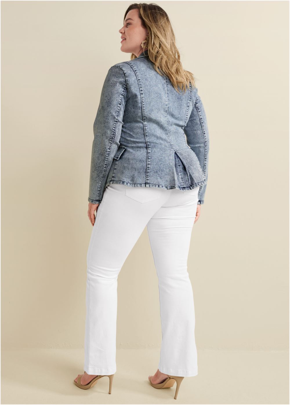 Venus Sweetheart Denim Blazer in Acid Wash