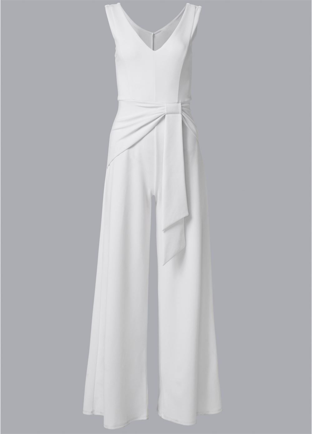 Venus Plus Size Wide Leg Jumpsuit in White