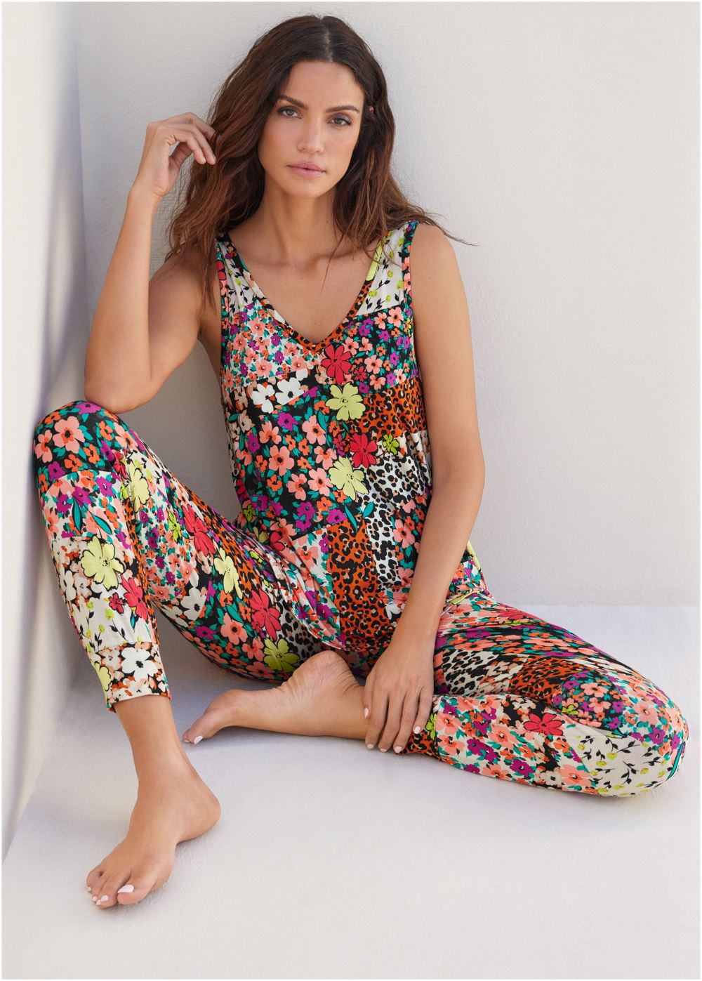 Venus Print Party Tank and joggers pajama set