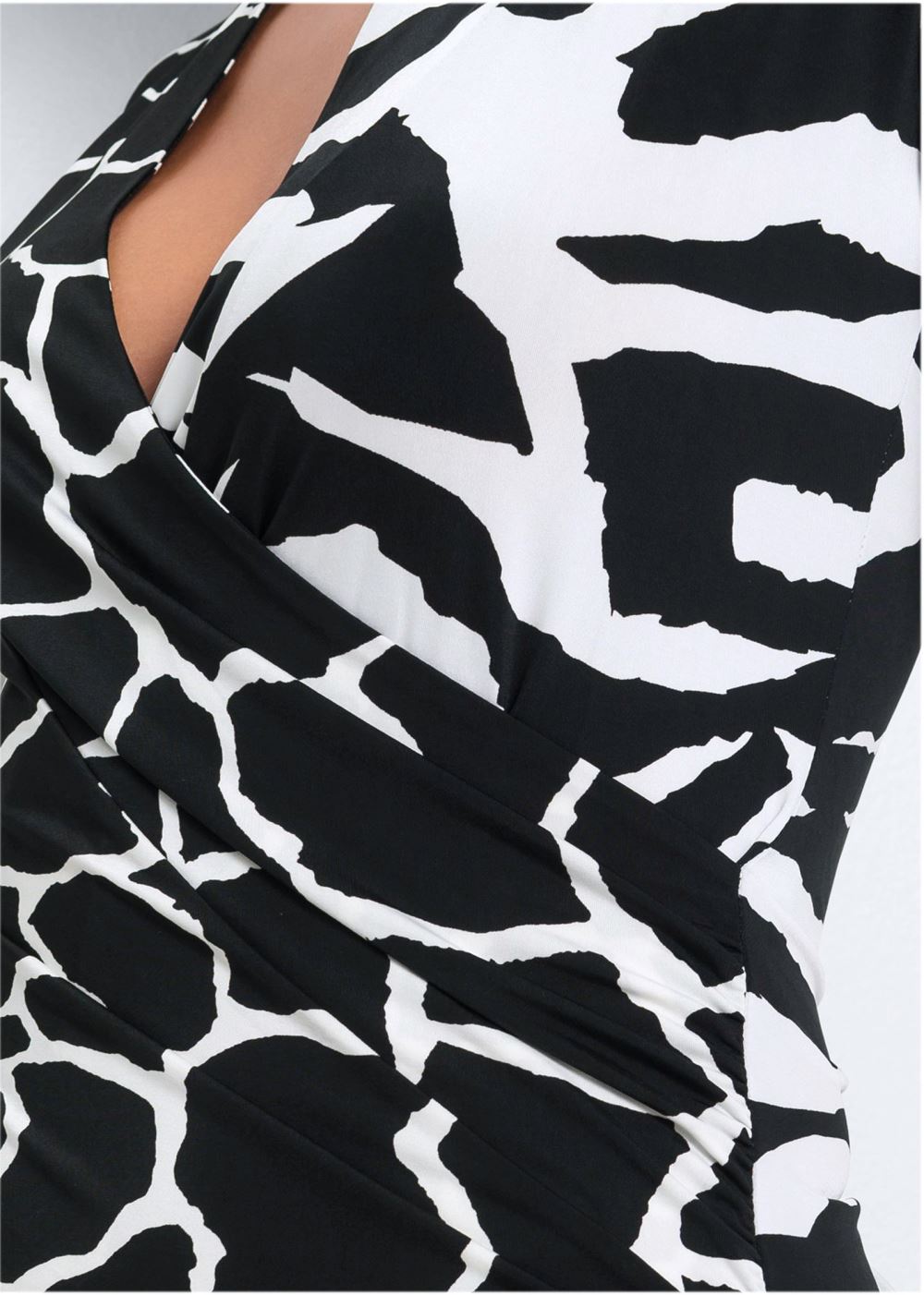 Venus Plus Size Mixed Print V-Neck Top
