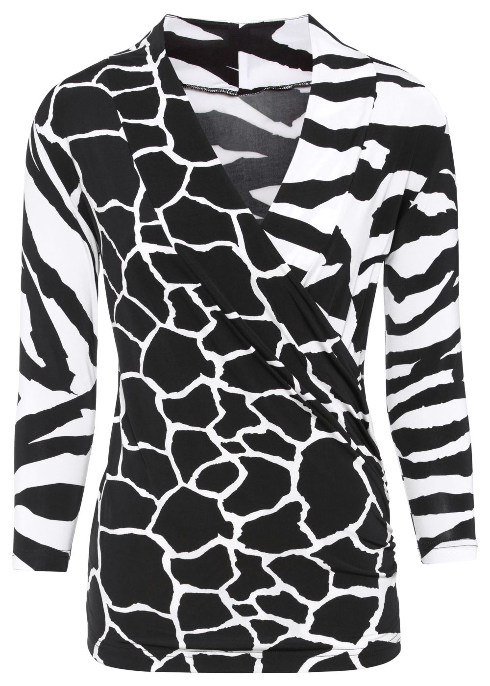 Venus Plus Size Mixed Print V-Neck Top