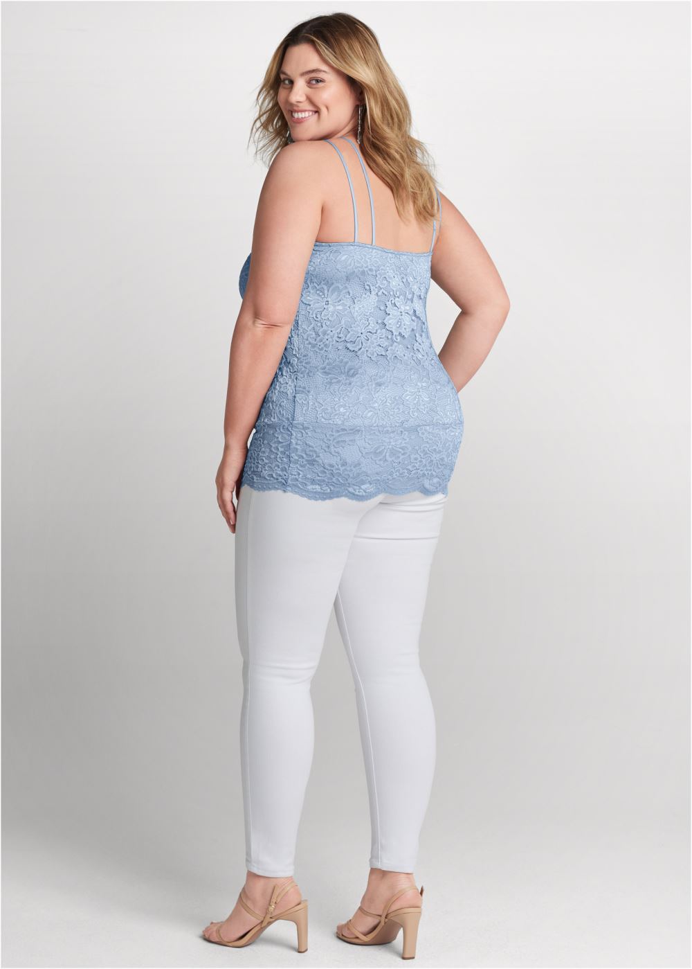 Venus Plus Size Strappy Lace Banded Top