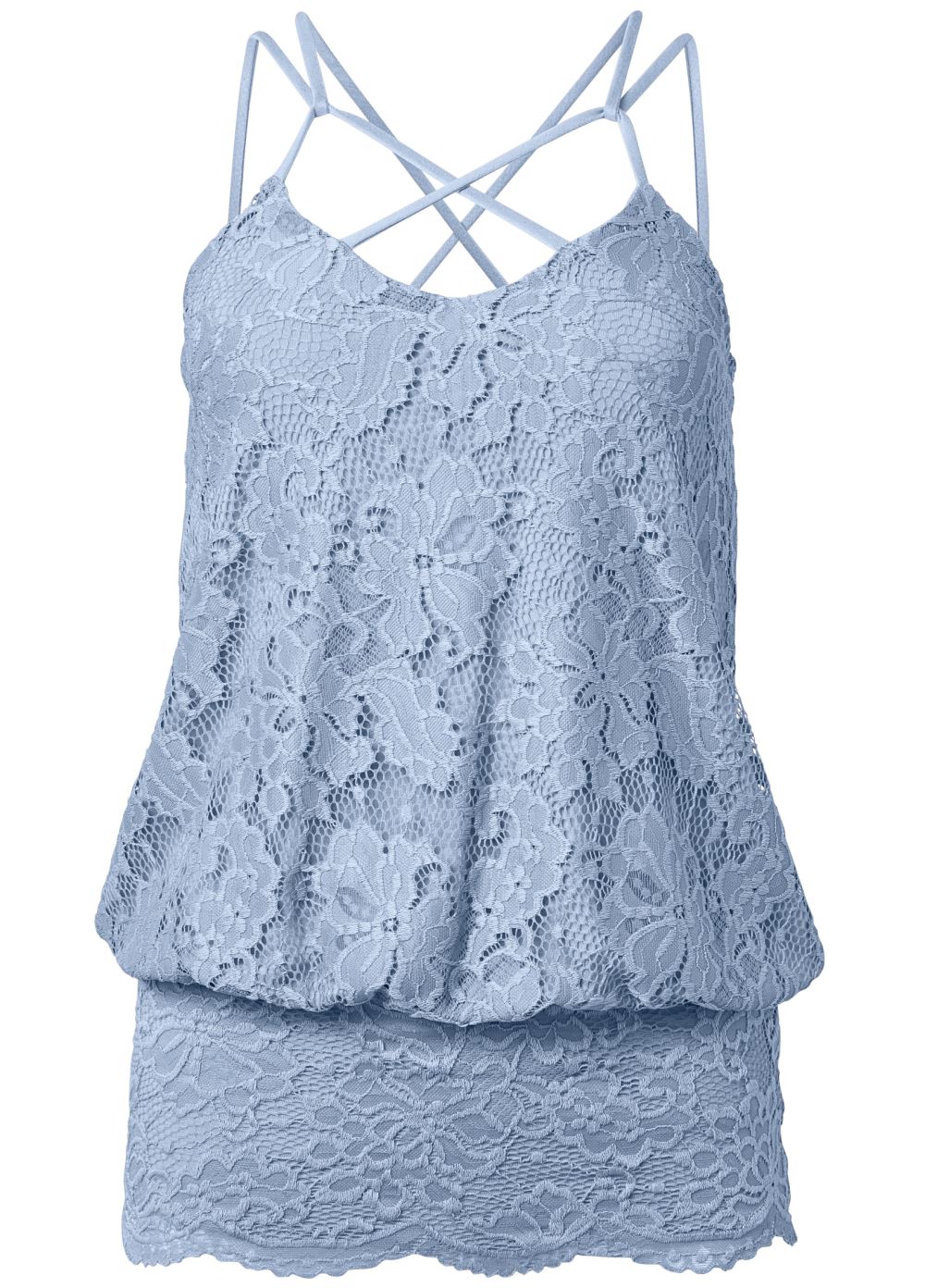 Venus Plus Size Strappy Lace Banded Top