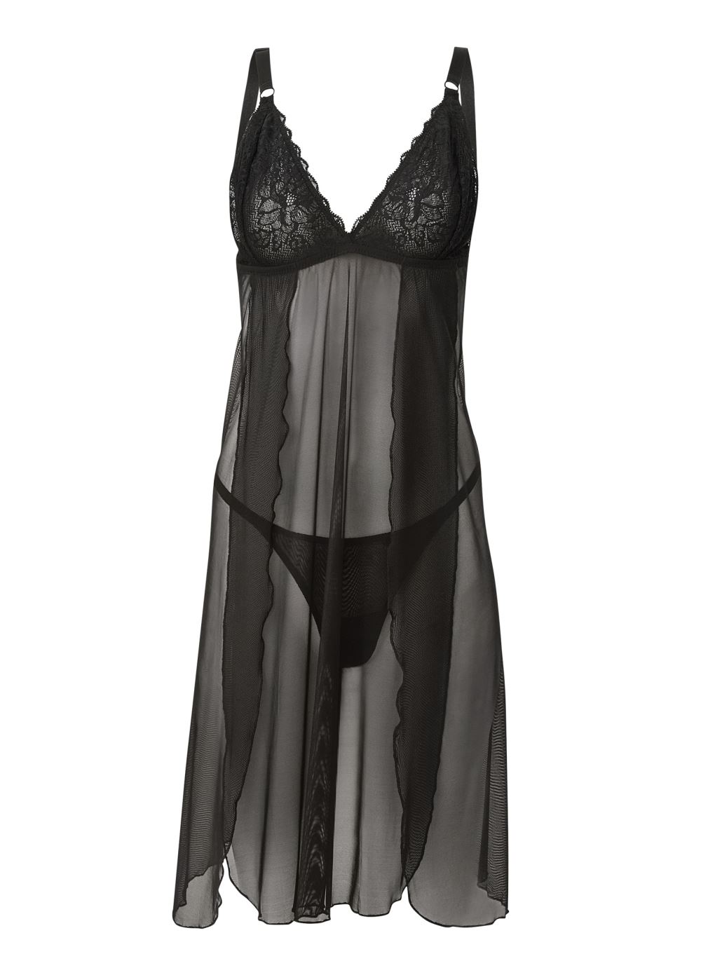 Venus Black FLYAWAY LACE BABYDOLL