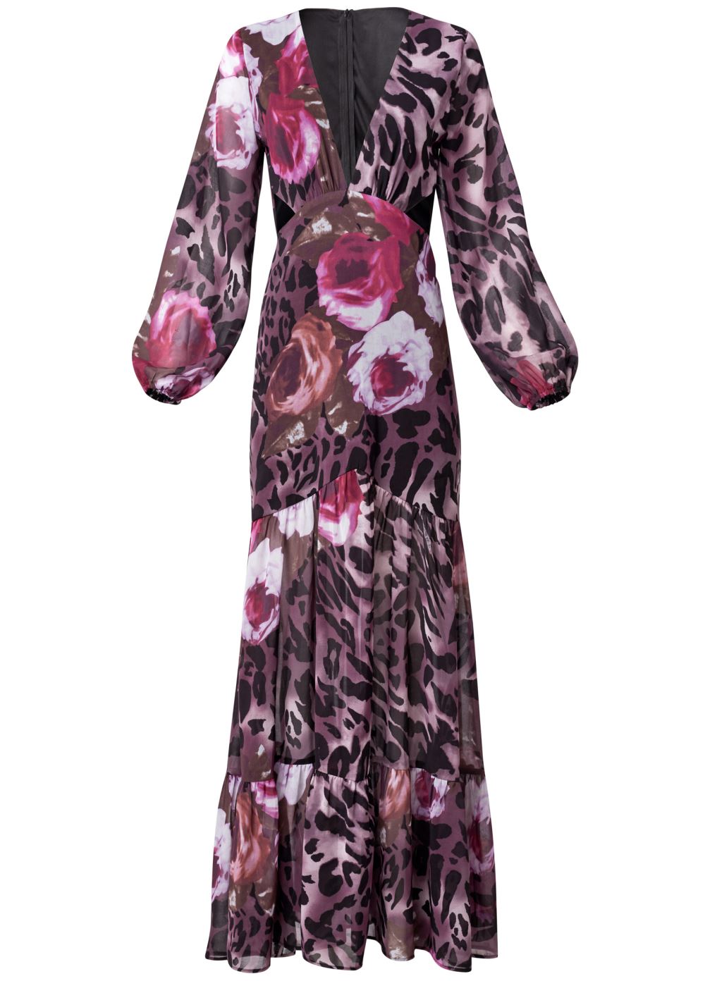 Venus Plus Size Cutout Detail Printed Gown