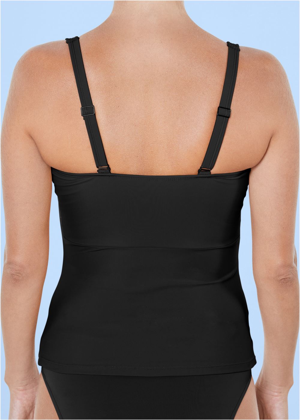 Venus Plus Size Slenderizing Tankini Top Bikini - Black Beauty