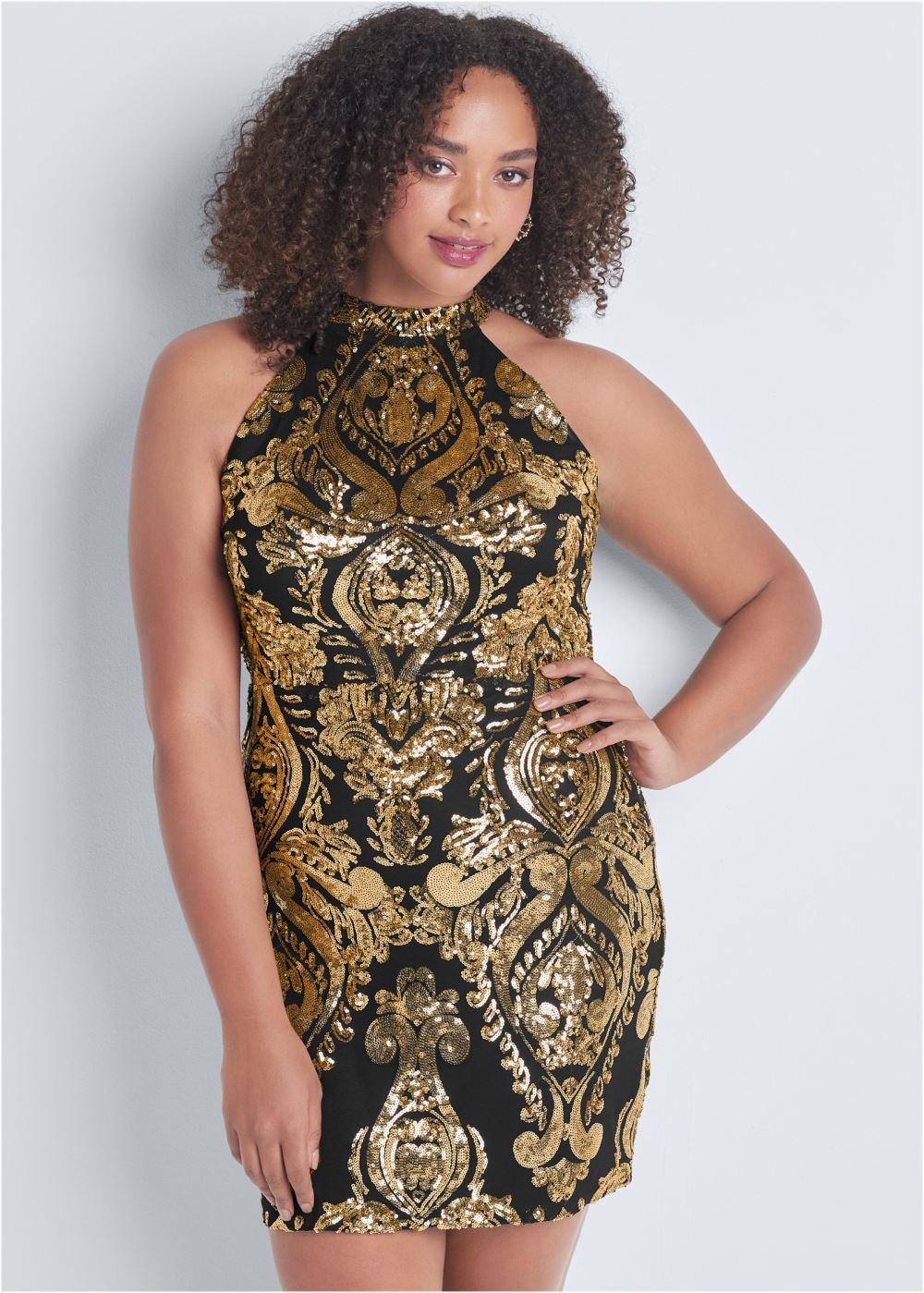 Venus Plus Size Sequin Mini Dress