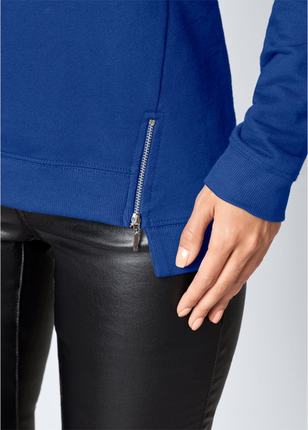 Venus Plus Size Cold-Shoulder Sweatshirt in Blue