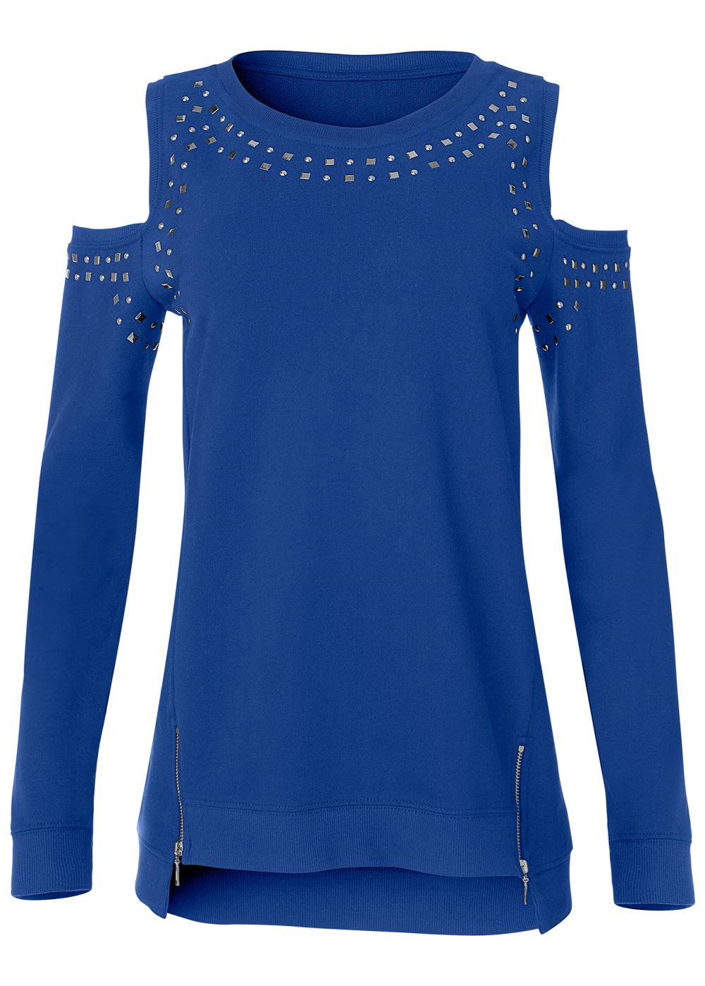Venus Plus Size Cold-Shoulder Sweatshirt in Blue