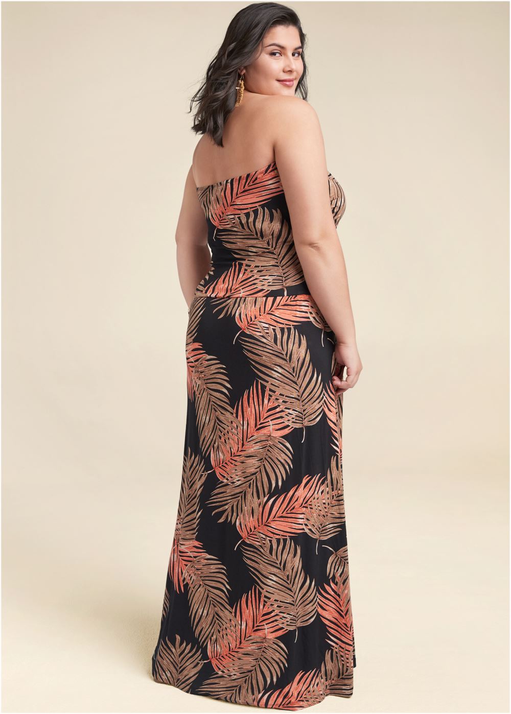 Venus Black Multi STRAPLESS MAXI DRESS