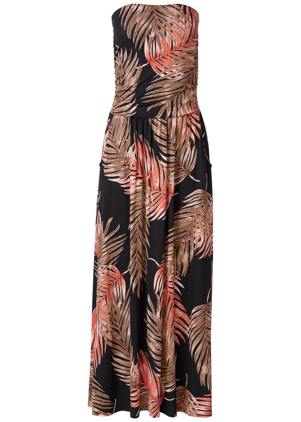 Venus Black Multi STRAPLESS MAXI DRESS