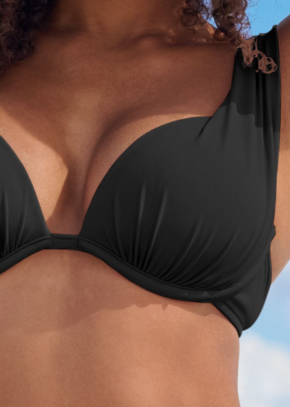 Venus Plus Size Over-The-Shoulder Marilyn Top Bikini - Black Beauty