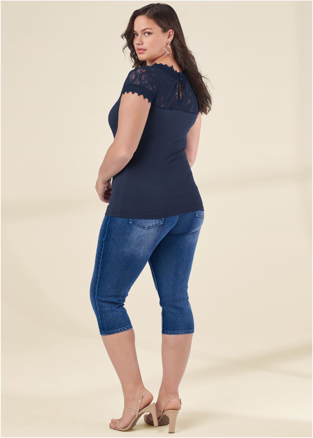 Venus Plus Size Lace Detail Tee