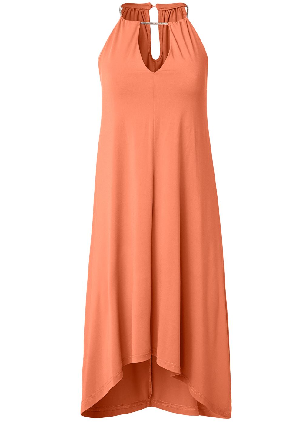 Venus Orange KEYHOLE DETAIL A-LINE DRESS