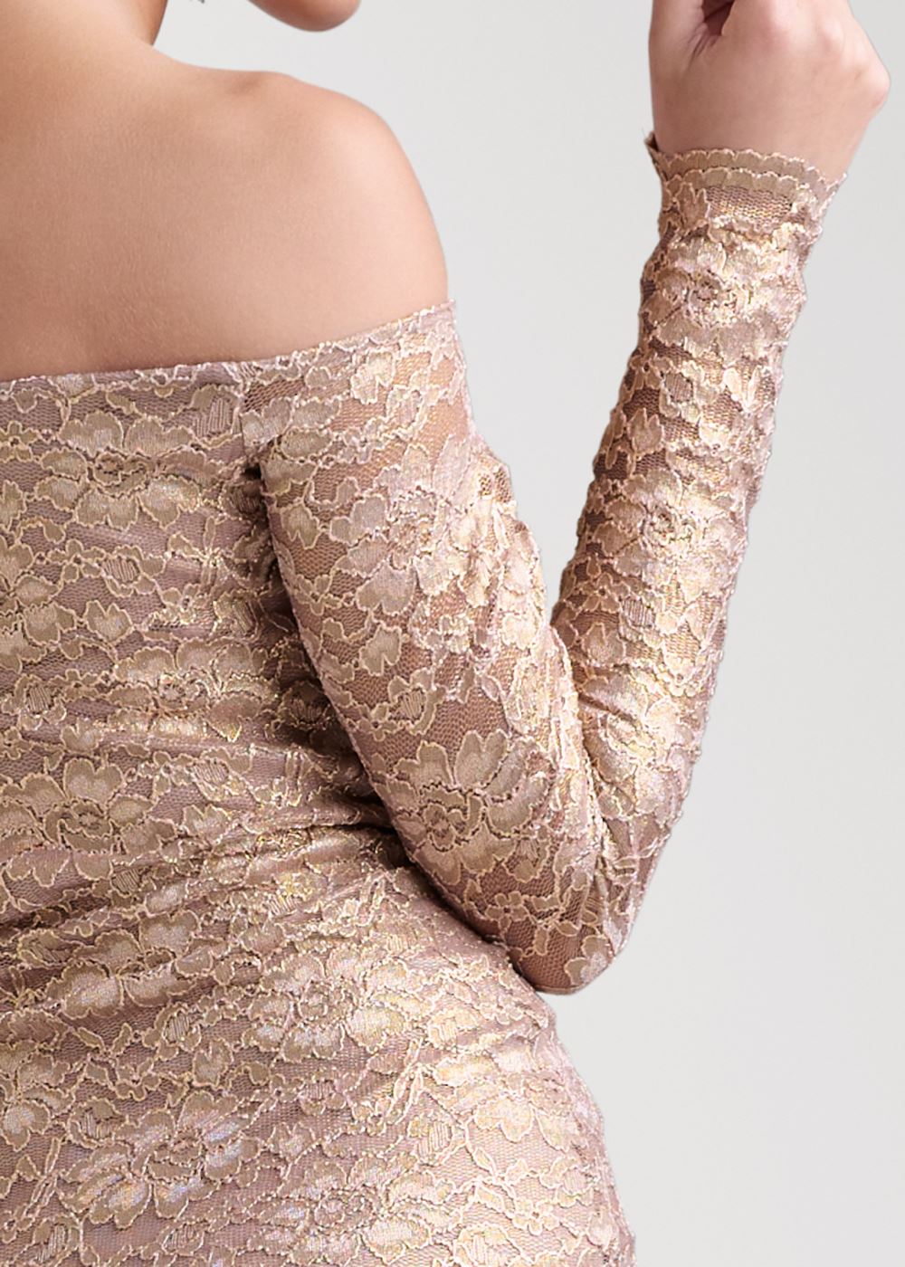Venus Plus Size Off-The-Shoulder Lace Dress