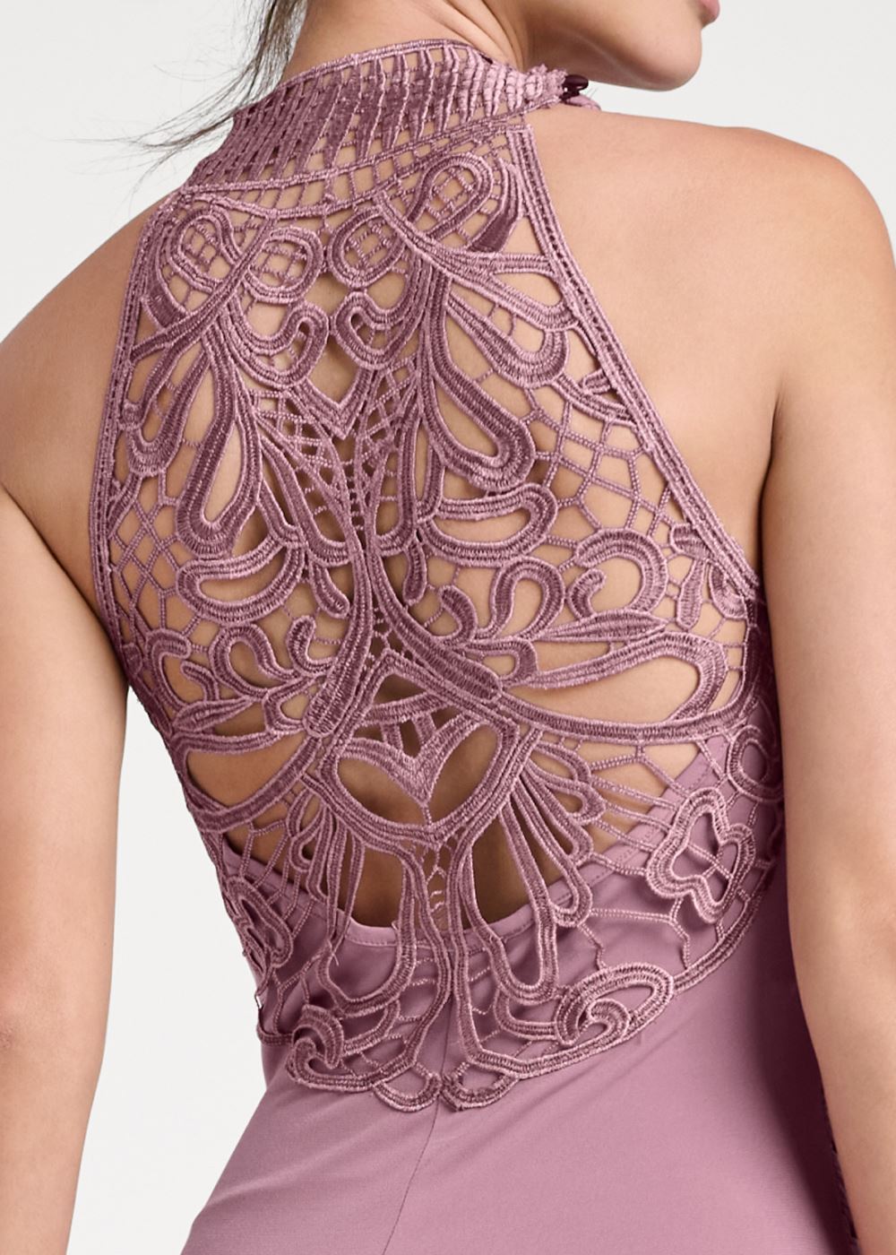 Venus Plus Size Crochet-Back Long Dress