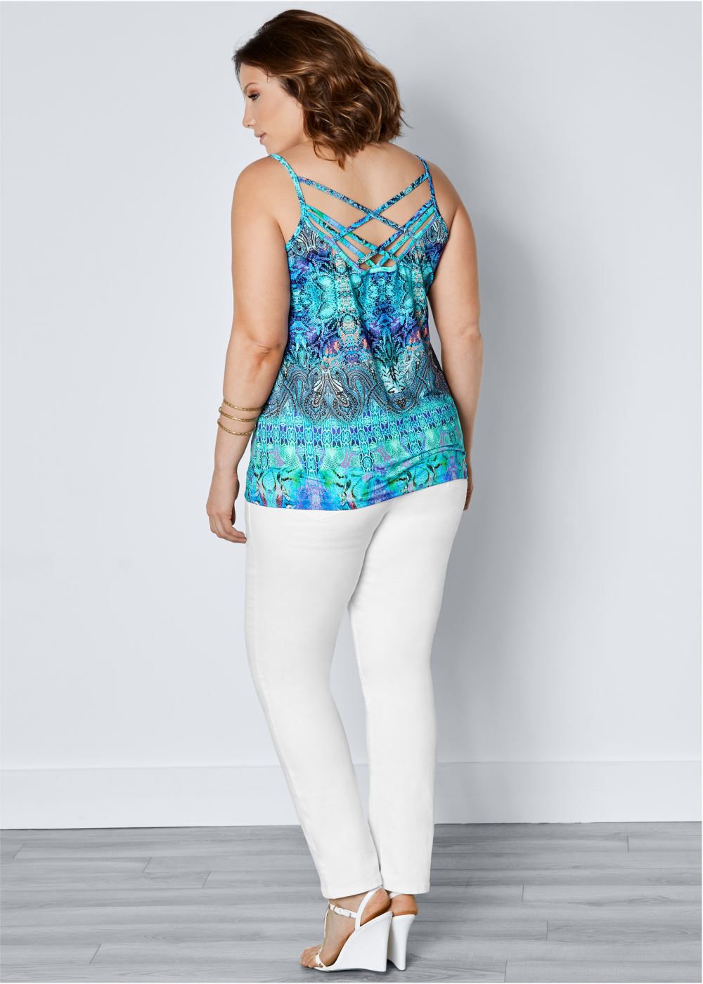 Venus Plus Size Embellished Print Tank Top