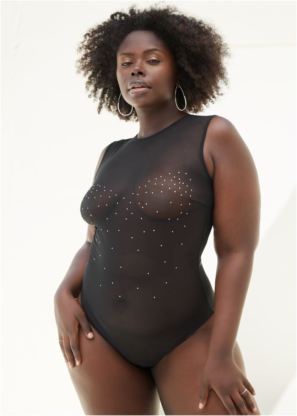 Venus Black LUXE RHINESTONE BODYSUIT