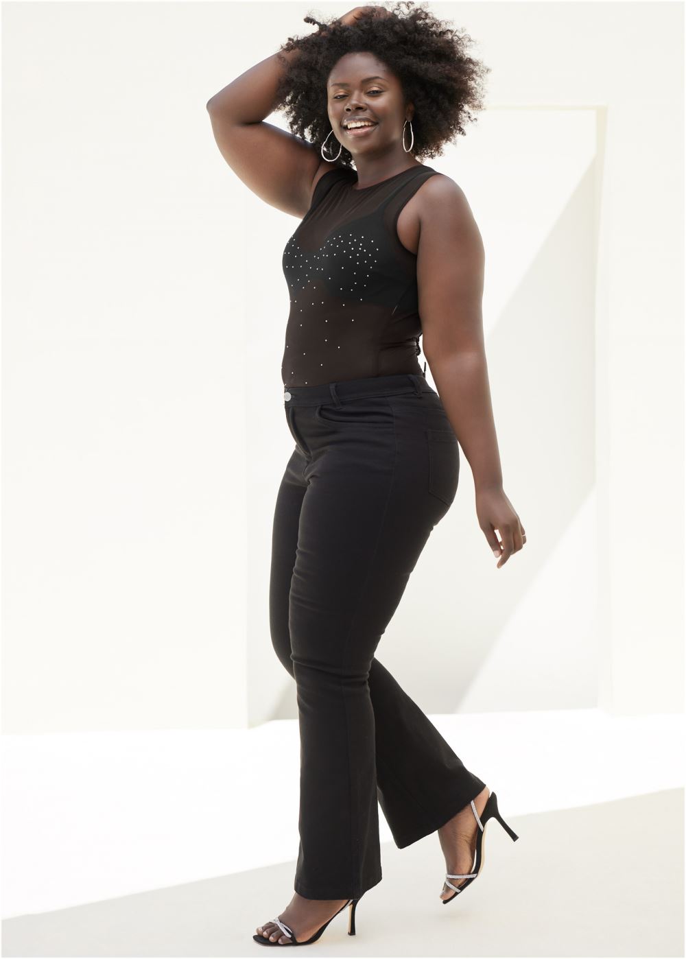 Venus Black LUXE RHINESTONE BODYSUIT