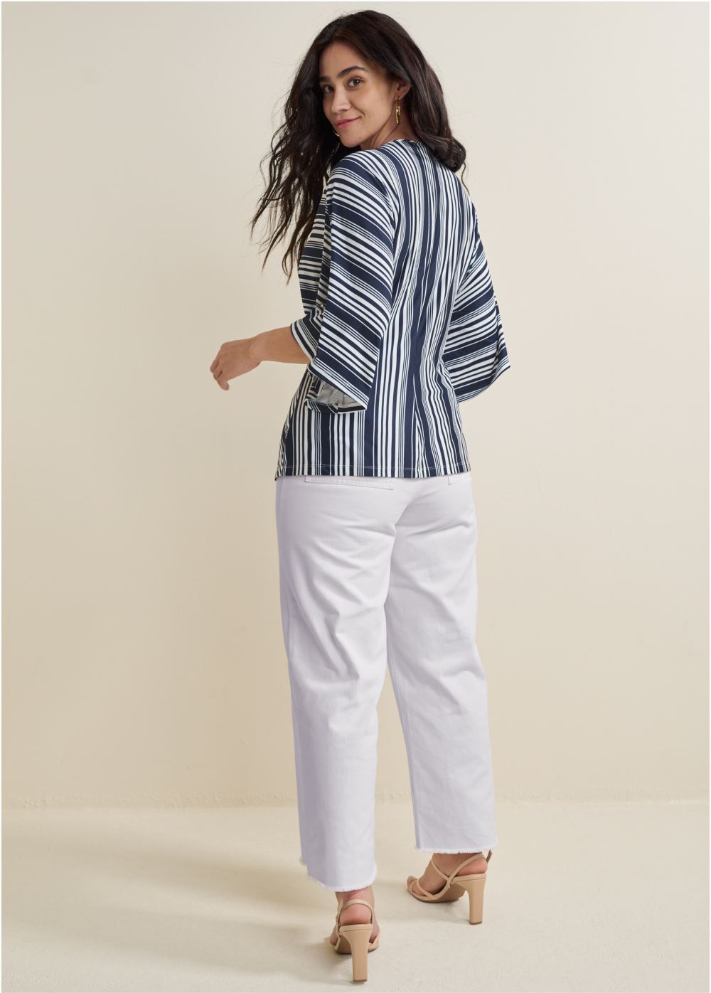 Venus Plus Size Striped Knotted Top