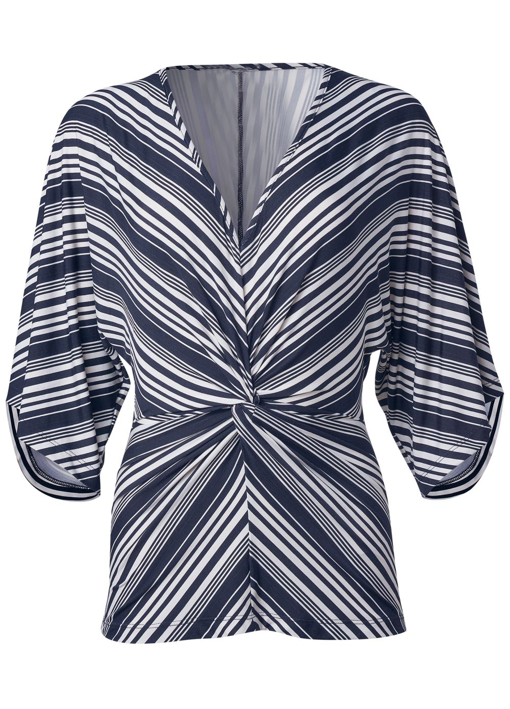 Venus Plus Size Striped Knotted Top