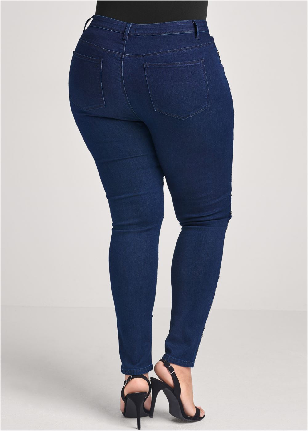 Venus Indigo Blue Beaded Skinny Jeans