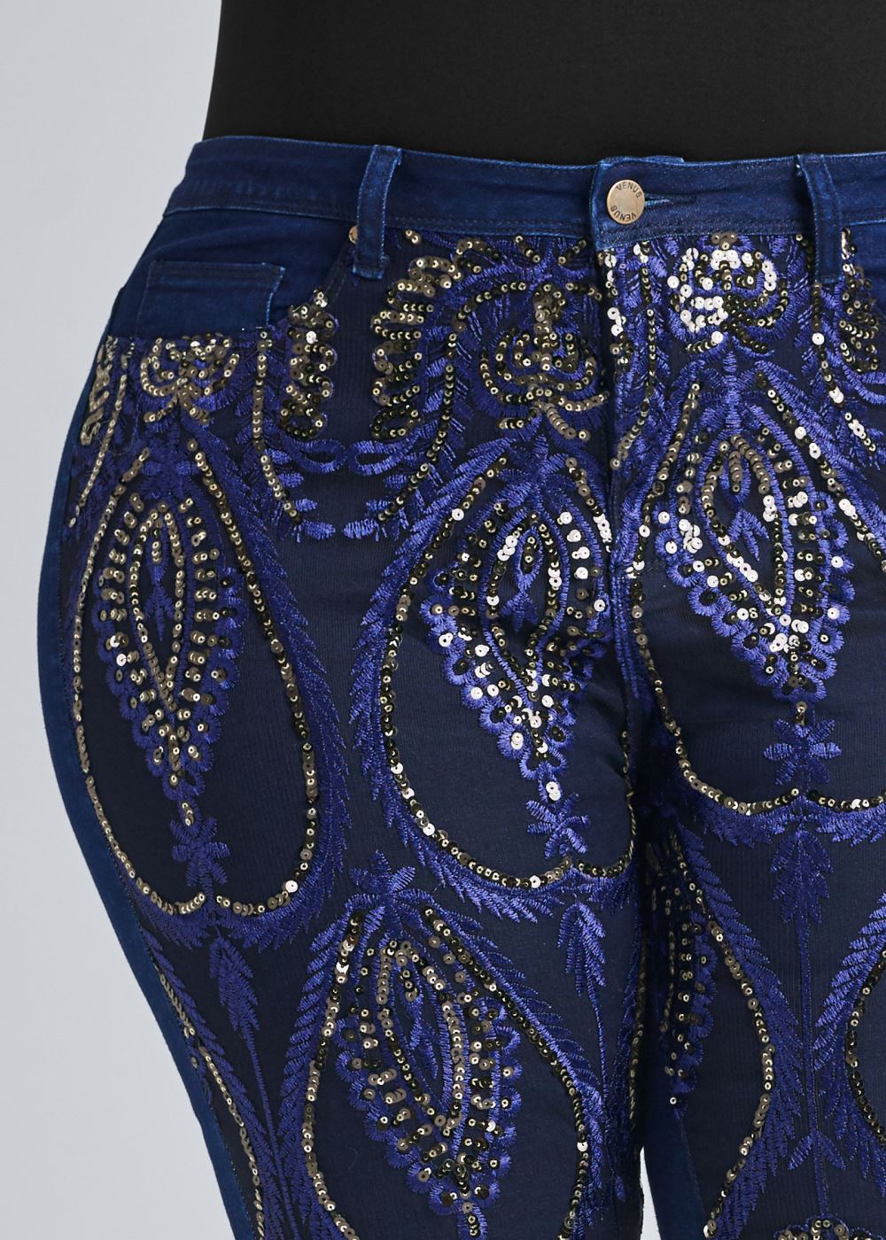 Venus Indigo Blue Beaded Skinny Jeans