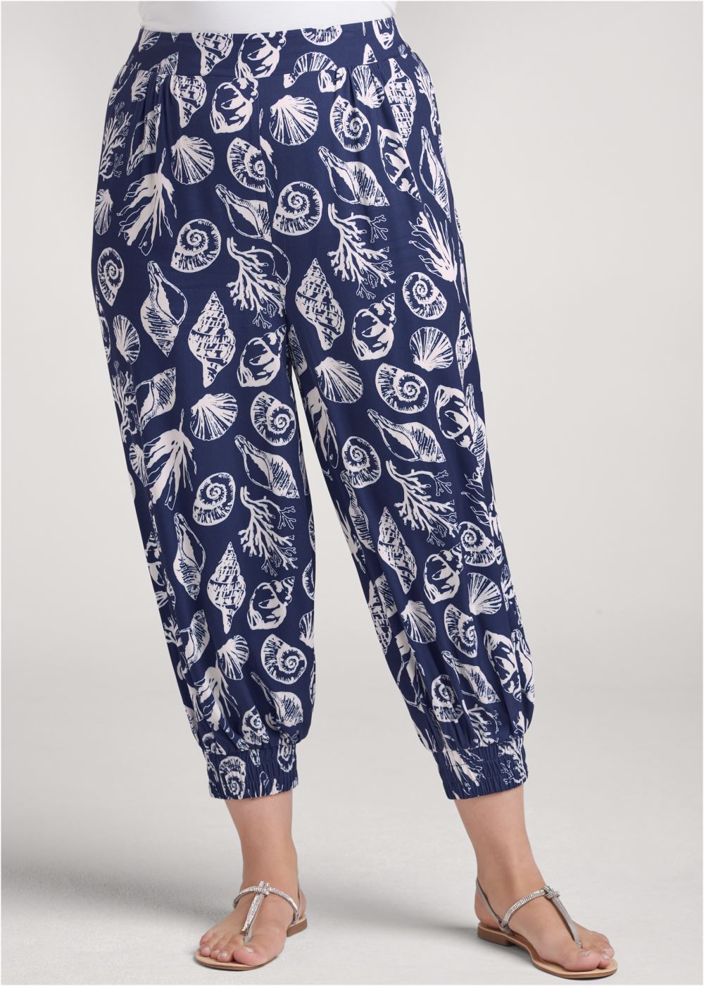 Venus Navy & White DEEP OCEAN PATTERNED PANTS