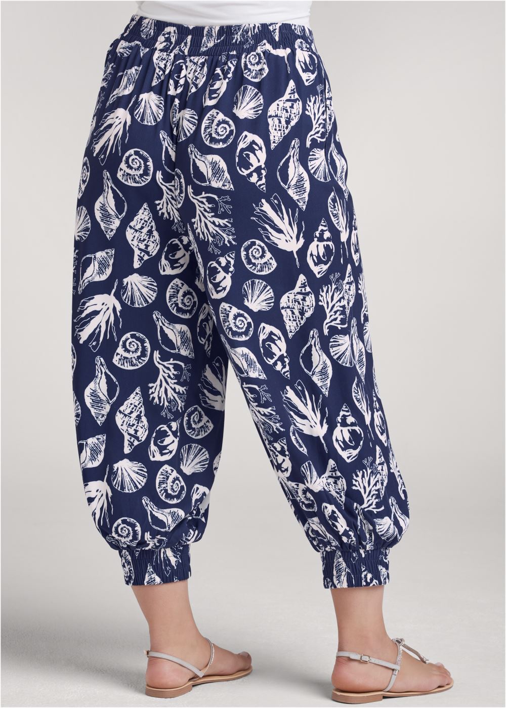 Venus Navy & White DEEP OCEAN PATTERNED PANTS