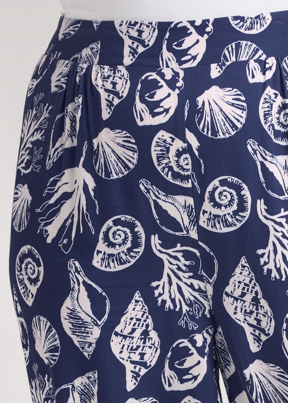Venus Navy & White DEEP OCEAN PATTERNED PANTS