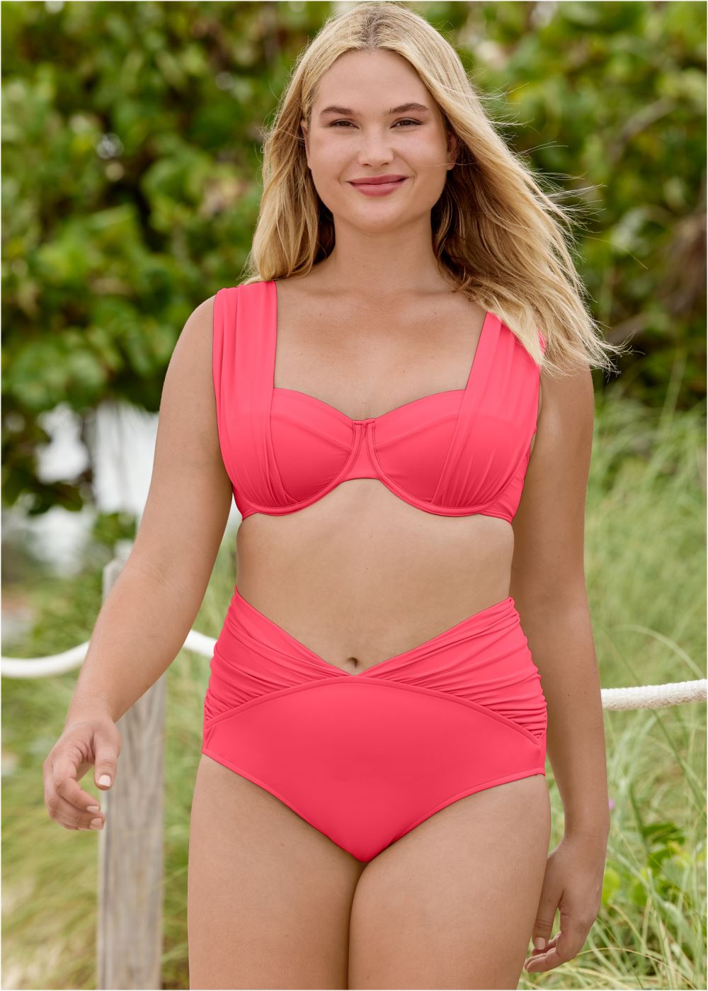 Venus Plus Size The Uplift Marilyn Top Bikini - Sunset Pink