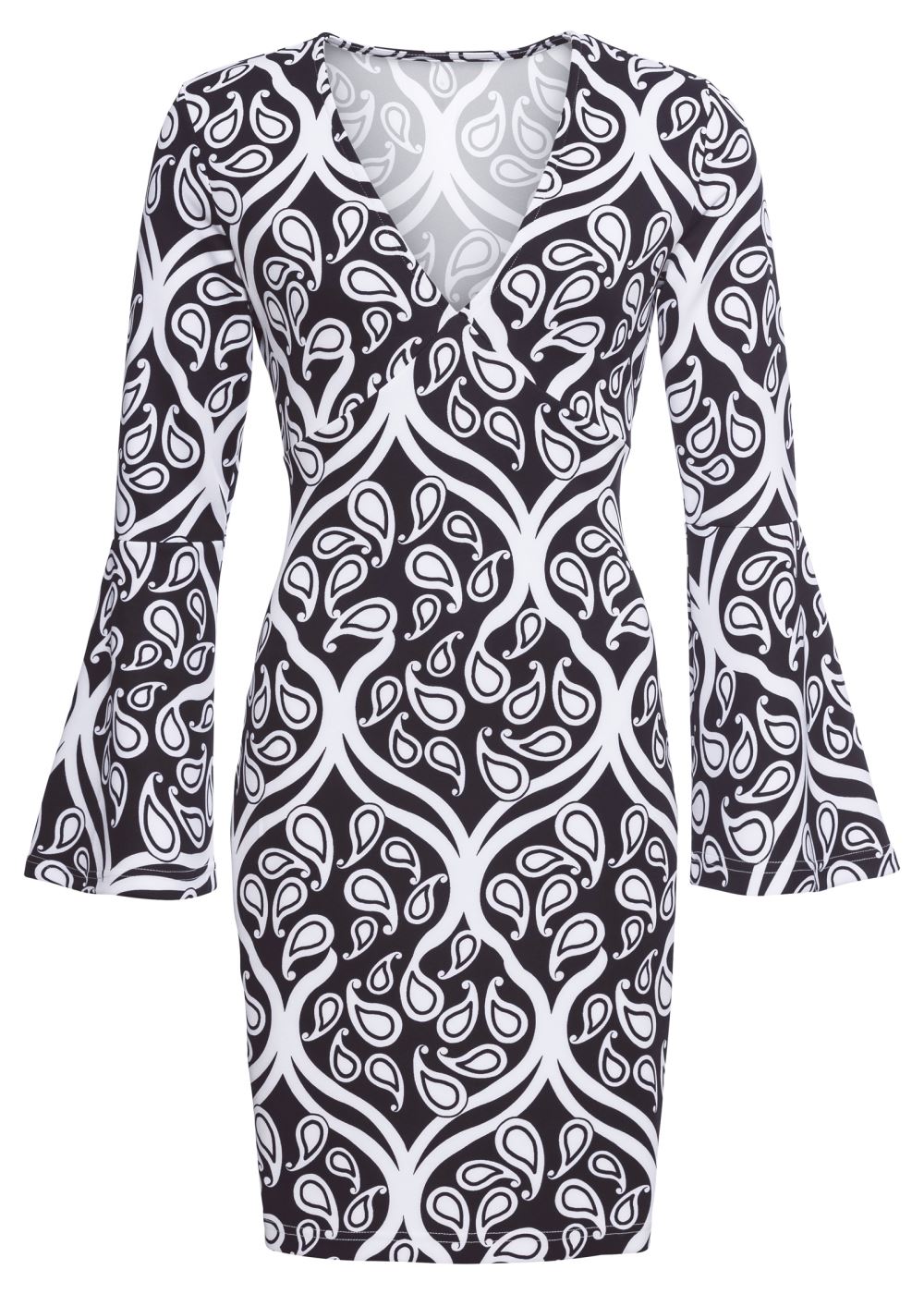 Venus Plus Size Printed V-Neck Dress