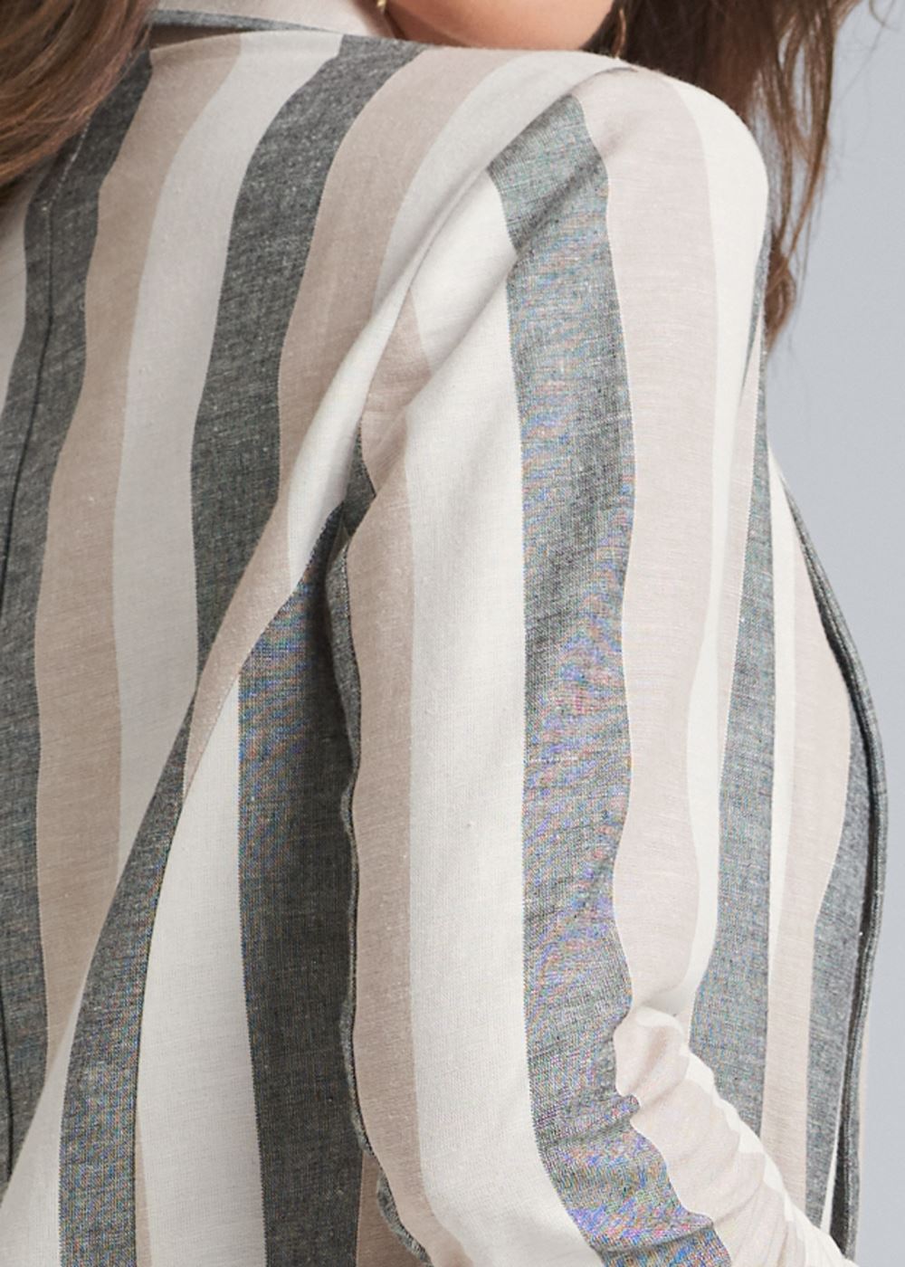 Venus White Multi STRIPED LINEN BLAZER