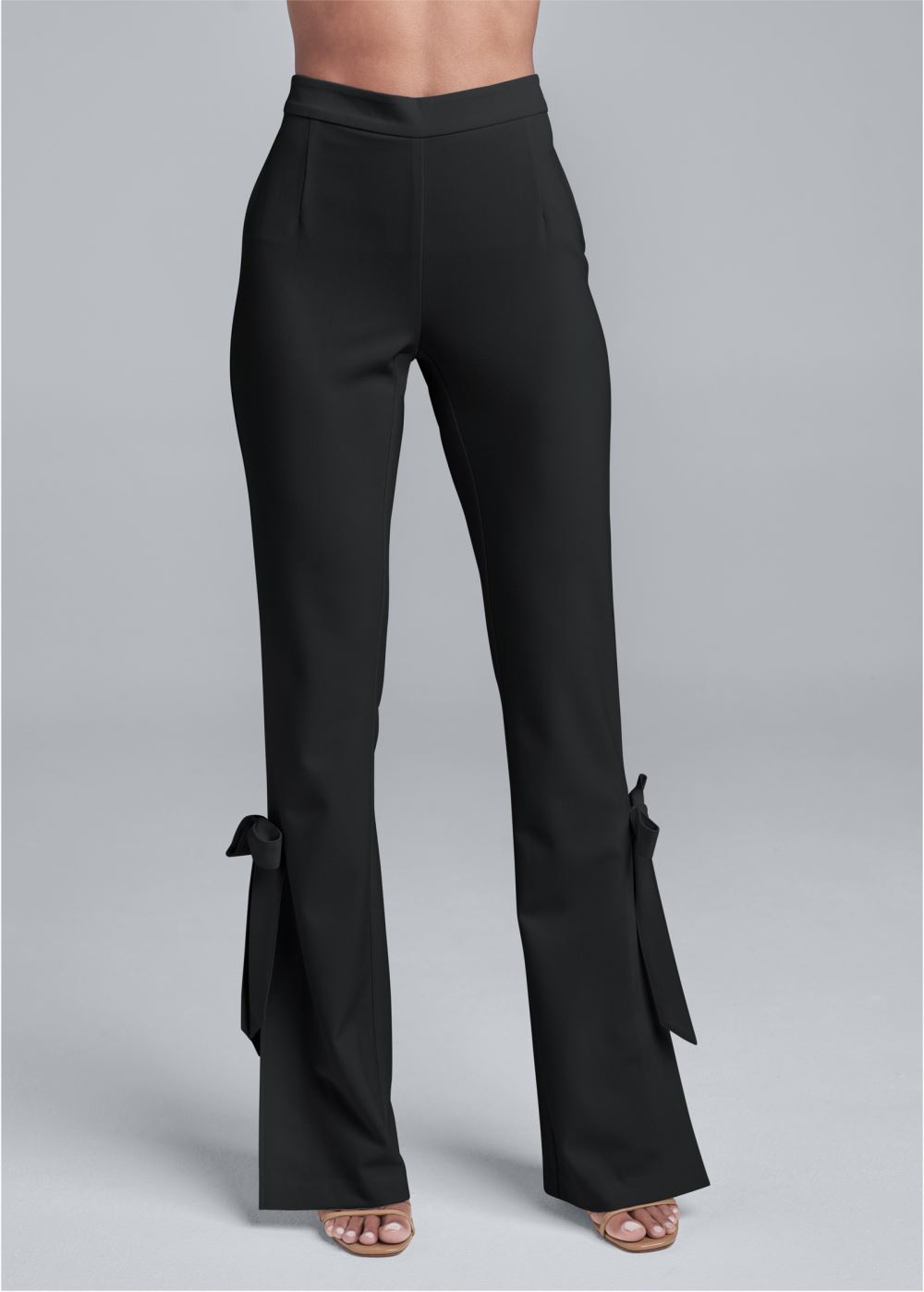 Venus Black TIE BOW HEM PANTS