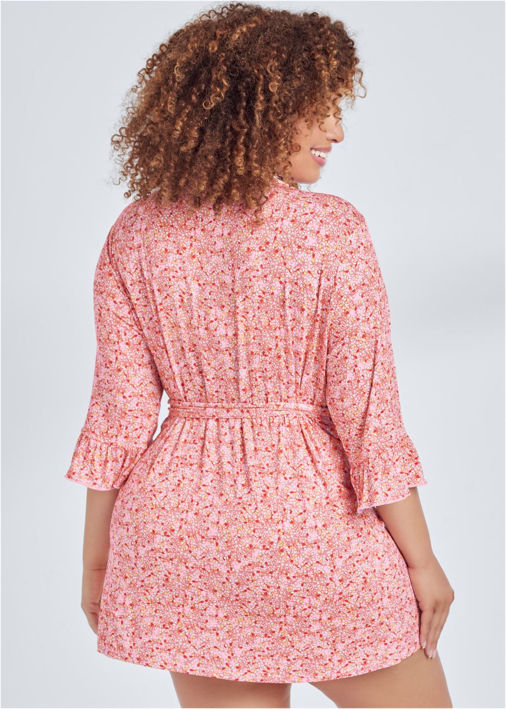Venus Pink Multi RUFFLE SLEEP ROBE
