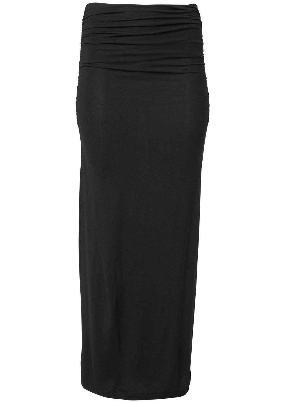Venus Black GATHERED WAIST LONG SKIRT