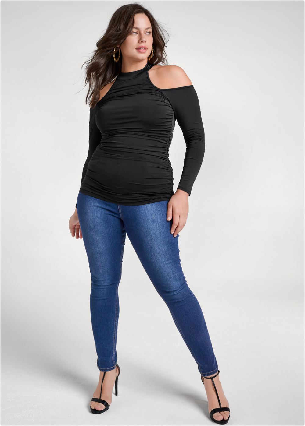Venus Plus Size Shape Embrace Cold-Shoulder Top