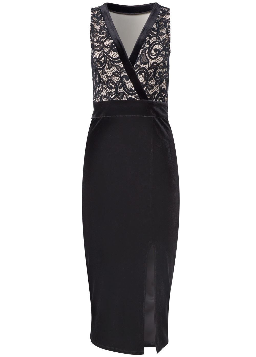 Venus Plus Size Velvet Lace Bodycon Dress