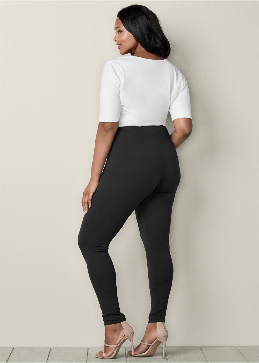 Venus Plus Size Basic Leggings in Black