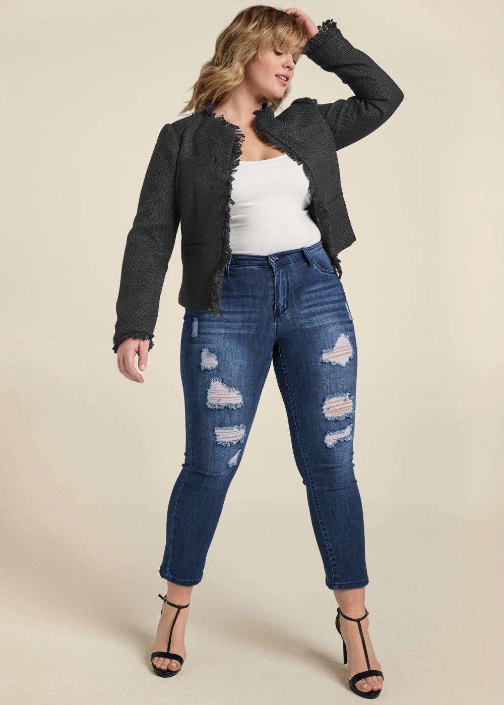 Venus Tweed Jacket in Black