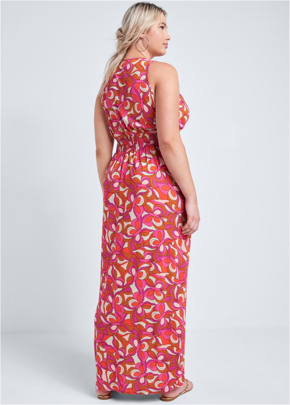 Venus Plus Size Geometric Print Maxi Dress
