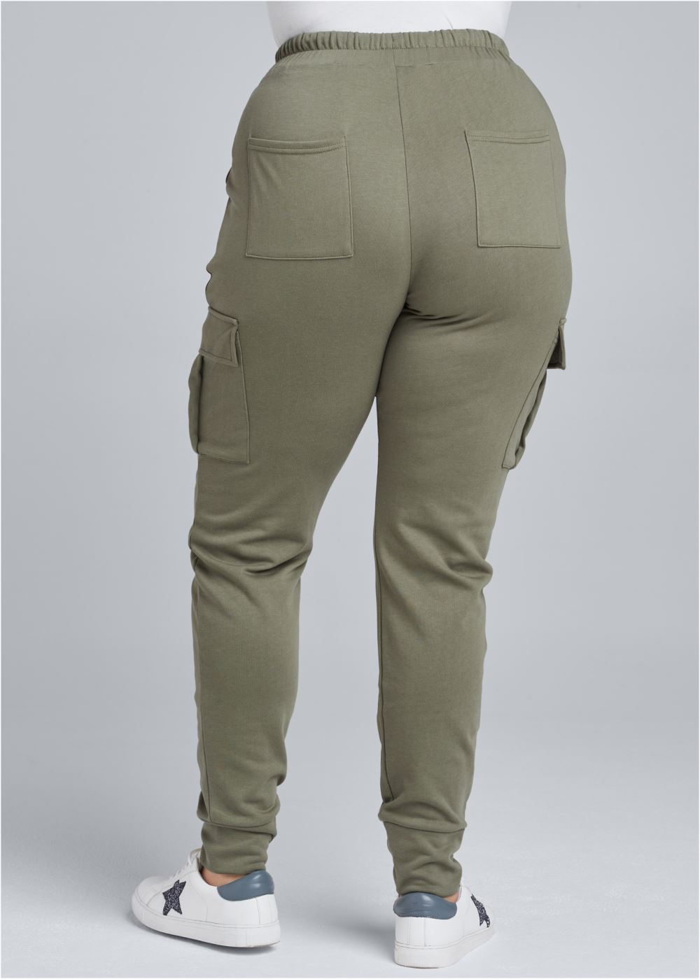 Venus Plus Size Cargo Lounge Joggers in Black
