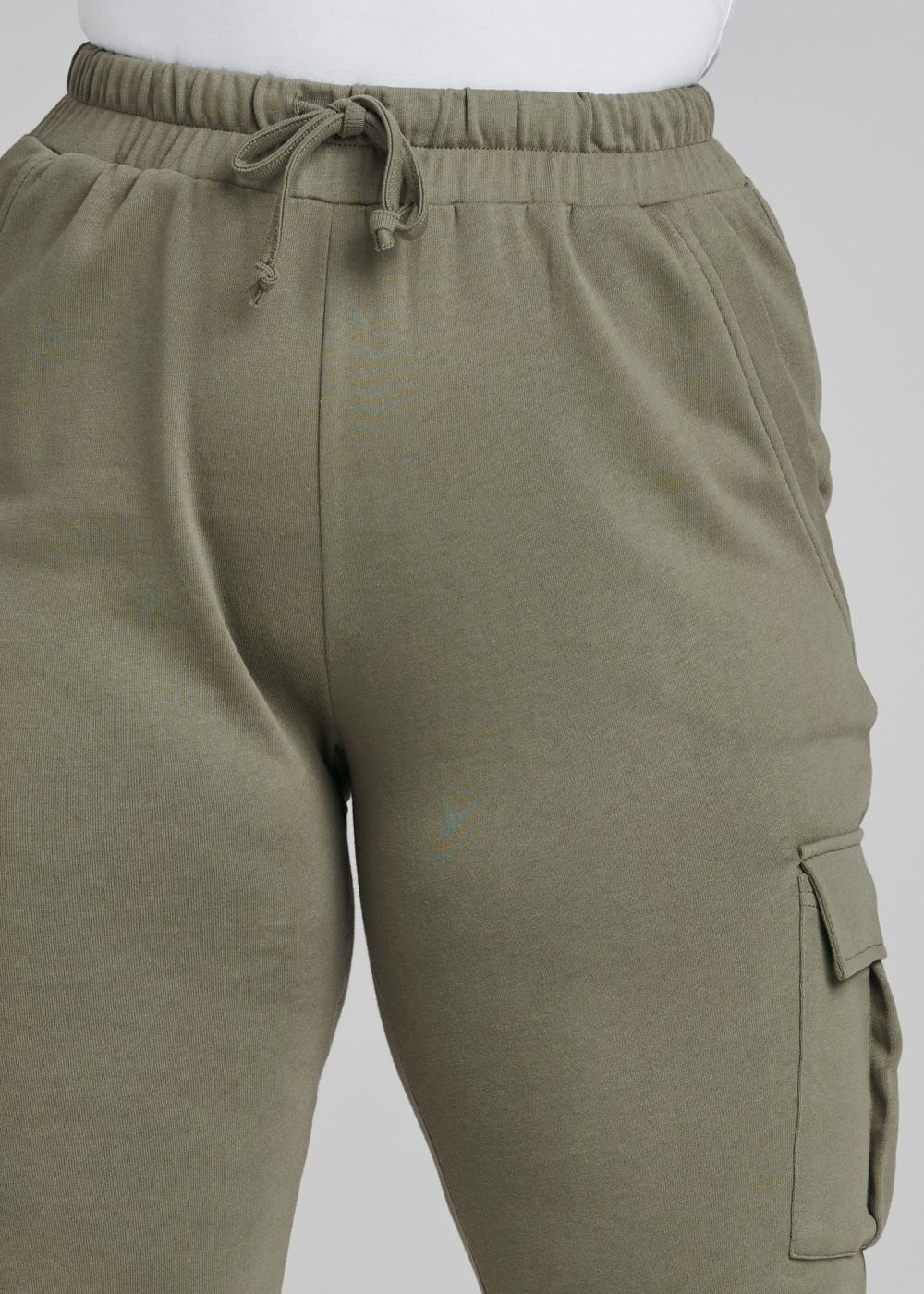 Venus Plus Size Cargo Lounge Joggers in Black