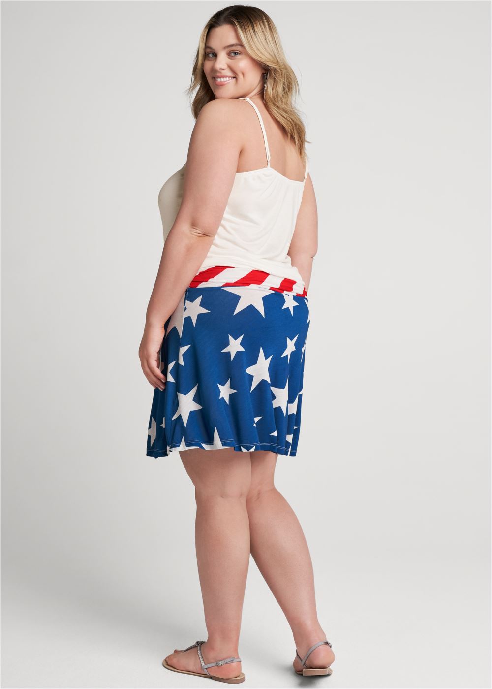 Venus White Multi CASUAL TANK DRESS
