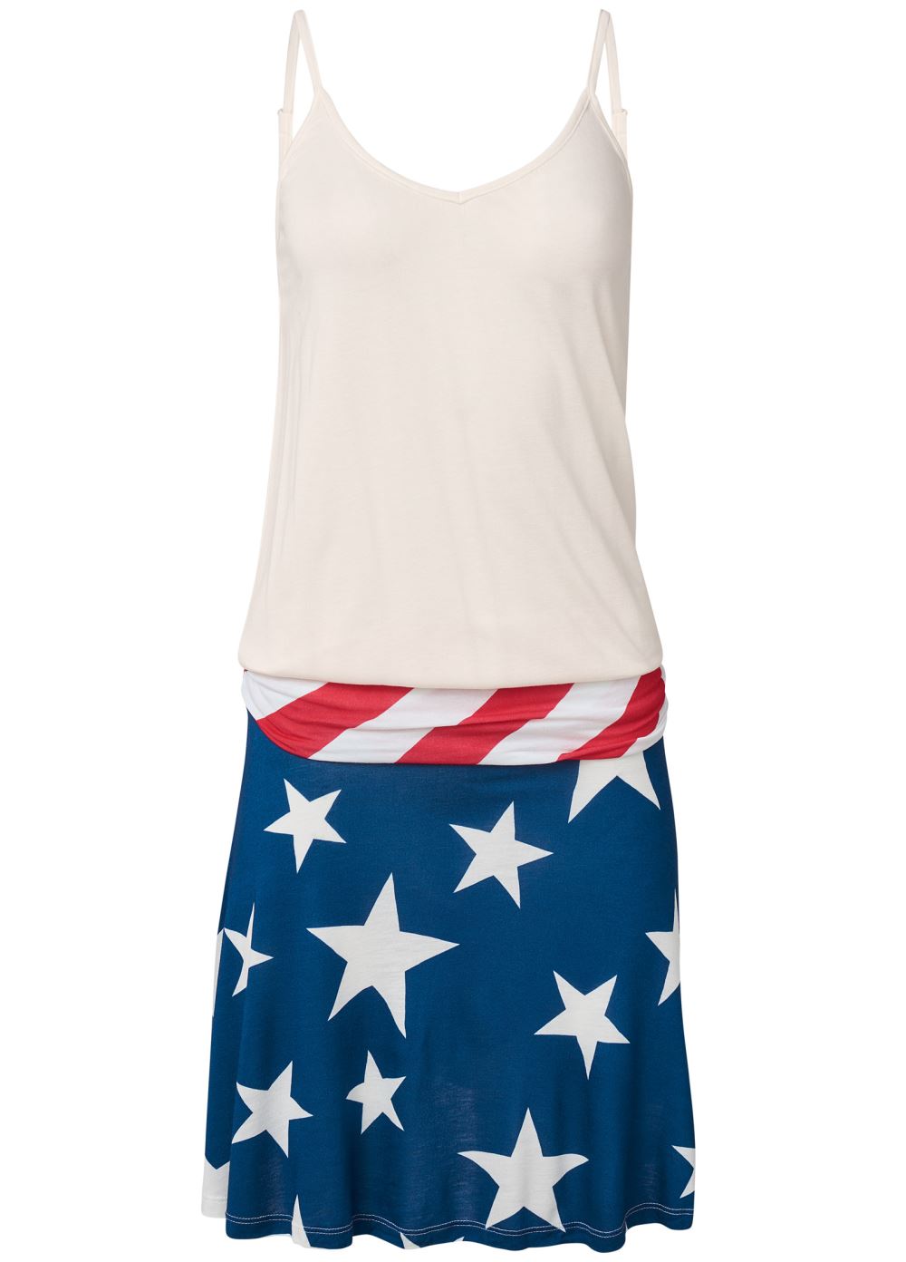 Venus White Multi CASUAL TANK DRESS